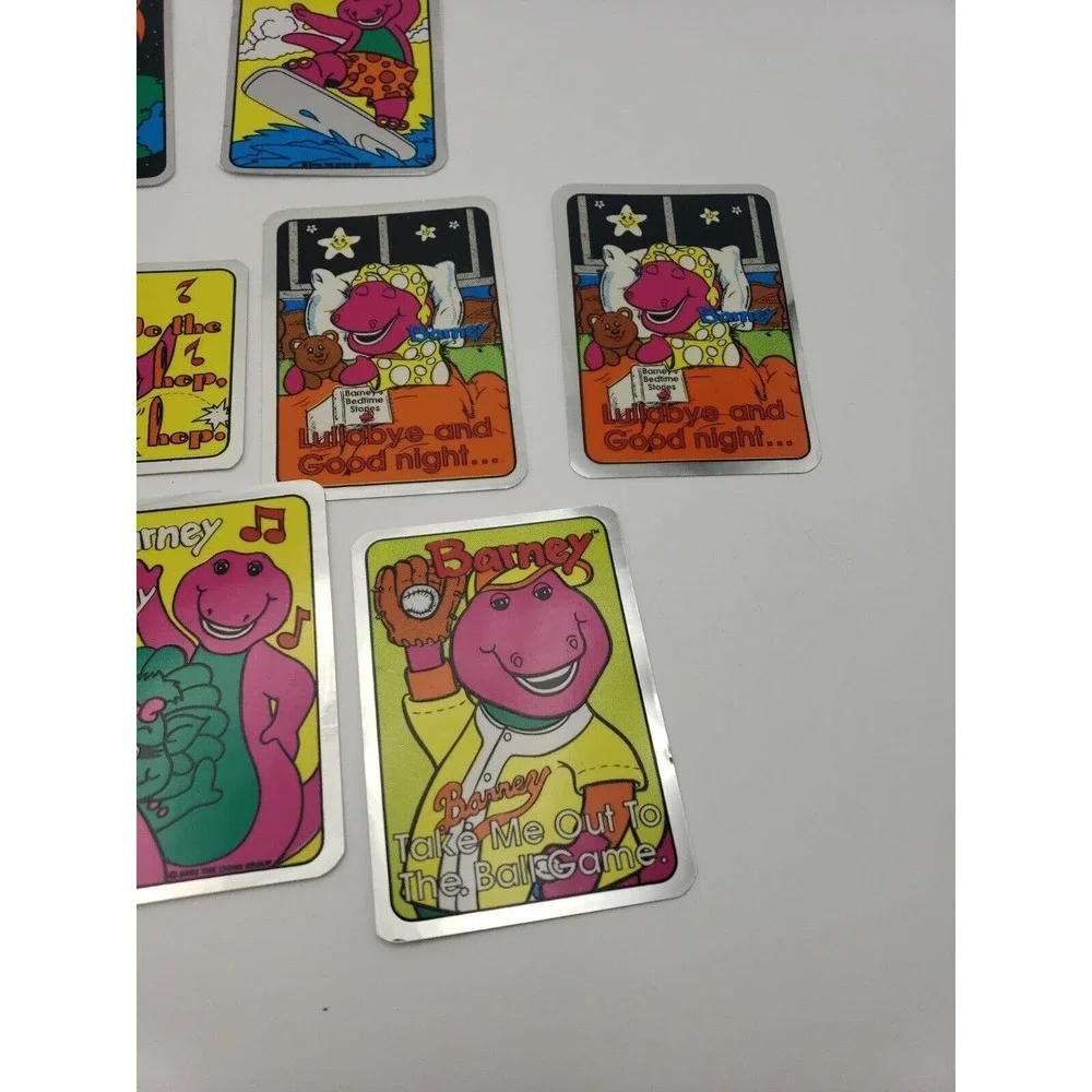 Vintage Stickers Lot of 10 BARNEY FOIL MYLAR Vending Machine Sticker VTG 1992
